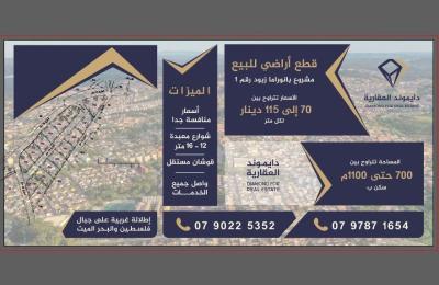 اخر قطعتين في مشروع بانوراما زبود المميز كما ويوجد قطع اراضي زراعي ٧٥٠م٢ - ٣٥٠٠م٢ - ٥٠٠٠م٢